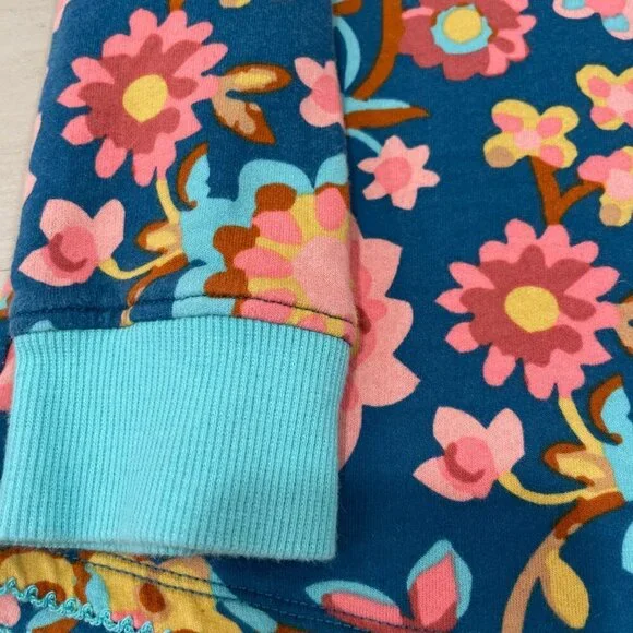 Matilda Jane Girls 8 Flower Forest Tunic Long Sleeve Floral Ruffles Teal - Picture 6 of 8